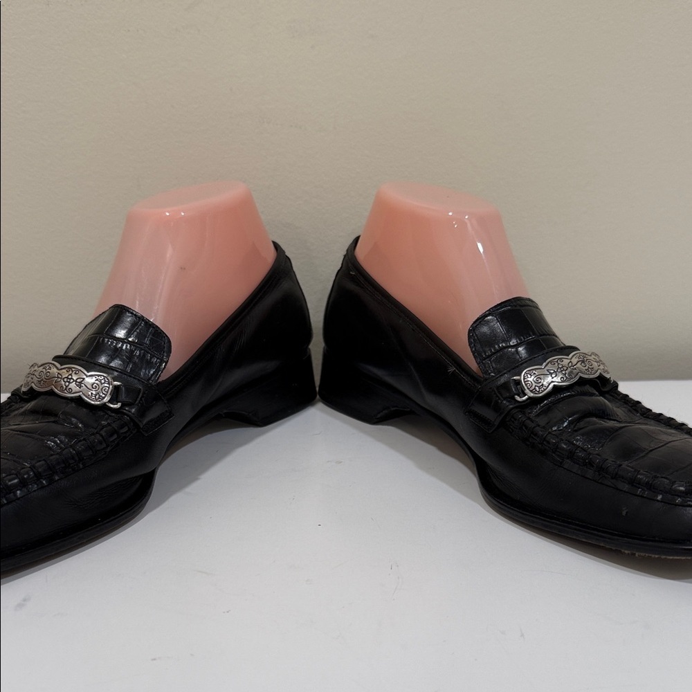 Brighton Black Loafers with Silver Accents - Picture 4 of 7